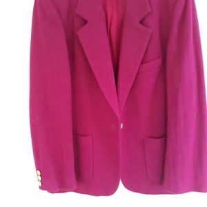 Wool blazer, misses 14. Fully lined, magenta